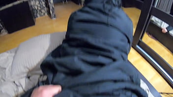My impotent husband wants face fucking doggystyle and cumming over my long black winter jacket preview