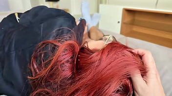 Stepsister teaches how to play with dick and cum