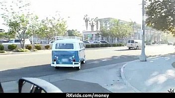 Amateur girl accepts cash for sex from stranger 5