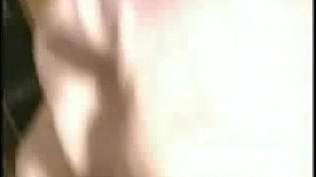 Sexy brunette strips before blowjob