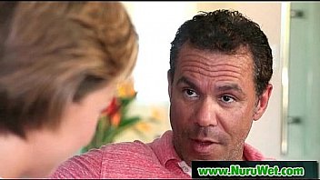 Nuru slippery massage and sloppy handjob 17