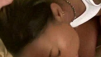 Black girlfriend giving great blowjob