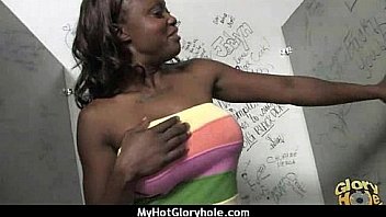 Natural cute black teen tries out gloryhole 15
