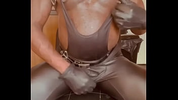 Previewing Leather Harness Muscle In Testosterone Induced Solo Sex Show thumbnail