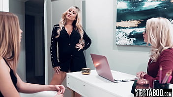 Big boobs blonde milf boss fucks her subordinates lesbian step daughter