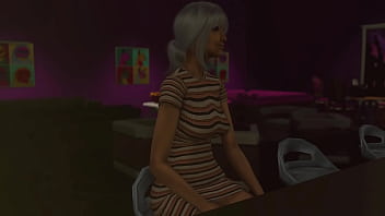 An adult granny a cleaner seduced a young guy in a bar young and old