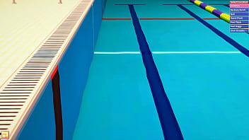 Hentai kasane teto in swimsuit enjoys the pool with guy