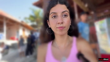 Crazy cumwalk in amazing place full of people almost caught