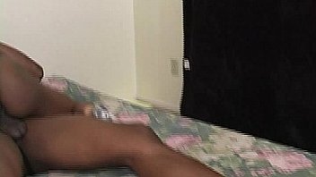 Ebony in pink dildo and cock plowed