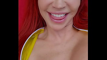 Milf wears transparent latex catsuit at pool