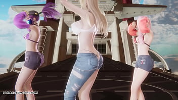 Mmd unis curious ahri akali seraphine