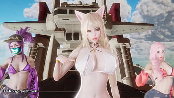 Mmd unis curious ahri akali seraphine