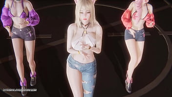 Mmd unis curious ahri akali seraphine