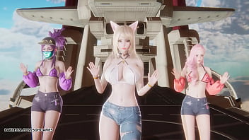 Mmd unis curious ahri akali seraphine