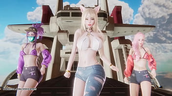 Mmd unis curious ahri akali seraphine