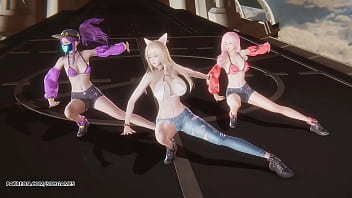 Mmd unis curious ahri akali seraphine