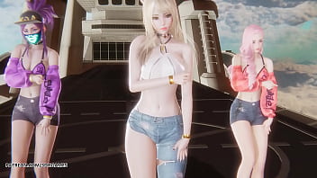 Mmd unis curious ahri akali seraphine