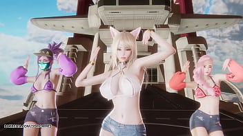 Mmd unis curious ahri akali seraphine