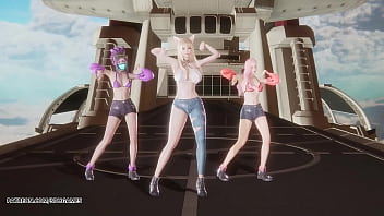 Mmd unis curious ahri akali seraphine