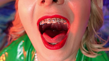 Sexy angry woman with braces vore fetish swallowing giantess