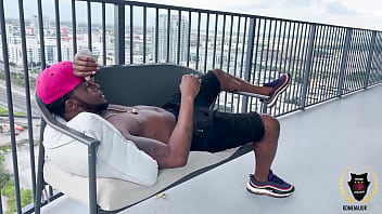 Seducing rome major in the balcony cheerleader kait fucks bbc