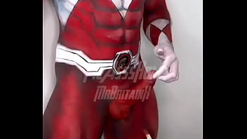 That time picassshole painted me as the red ranger this is should do another bodypainting if so what character