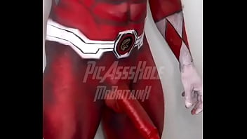 That time picassshole painted me as the red ranger this is should do another bodypainting if so what character