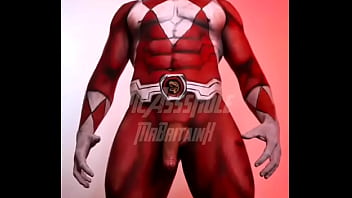 That time picassshole painted me as the red ranger this is should do another bodypainting if so what character