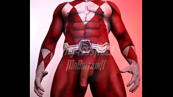 That time picassshole painted me as the red ranger this is should do another bodypainting if so what character