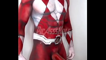 That time picassshole painted me as the red ranger this is should do another bodypainting if so what character
