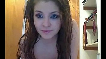 Cute girl with saggy tits in the bath tub