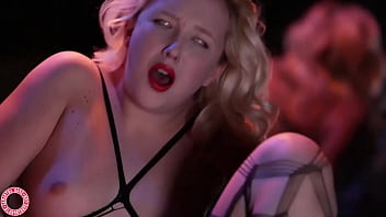 Sexy samantha rone in body stocking fishnets plays with herself