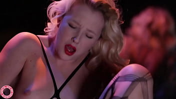 Sexy samantha rone in body stocking fishnets plays with herself