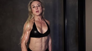 Oiled & dumbbell fucked hard