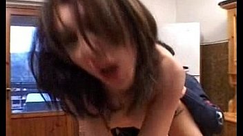 Brunette enjoy anal but she is crying because boys cock is very big for her hard sex