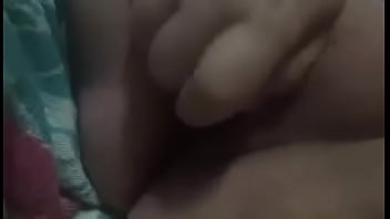 Wife fucking herself with little toy