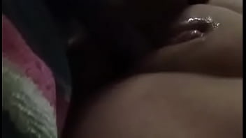 Wife fucking herself with little toy