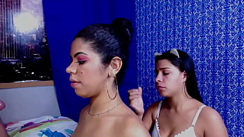 On their knees they fuck these two girls' throats