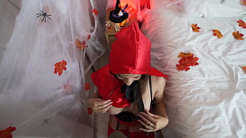Wolf fucked little red riding hood hard halloween night female pov handjob