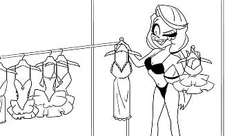 Two lesbians in hazbin hotel make out