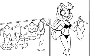 Two lesbians in hazbin hotel make out