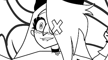 Two lesbians in hazbin hotel make out