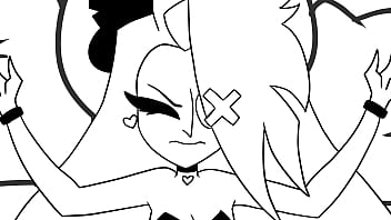 Two girls in hazbin hotel make out