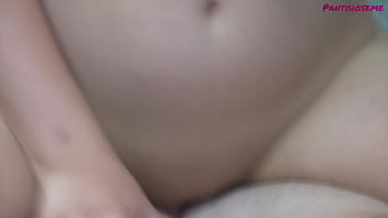 Ken fucks the cute girl next door in her seamless tan pantyhose