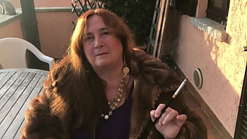 Slut dom with fur and holder outdoors Slut dom with fur and holder outdoors