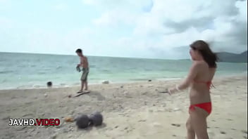 Sultry asian trio shares passionate outdoor nighttime encounter