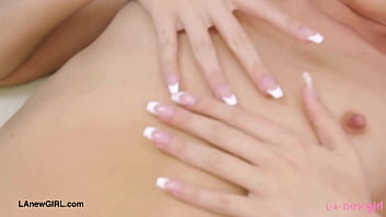 Stunning blonde model naked close up