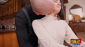 Funsize teens a petite babe is nailed hard by big cock