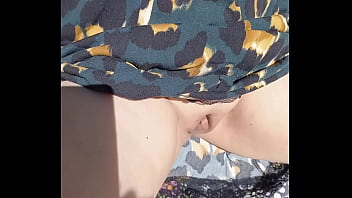 My voluptuous voluminous vulva outdoors nightie and no knickers