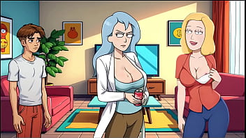 Portal porn demoniums parody hentai game ep 3 morty's sister giving fan a blowjob